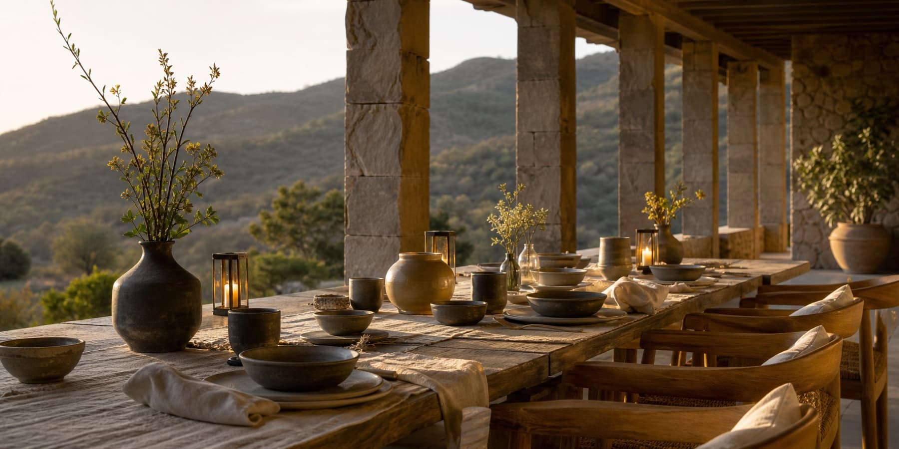 Concept visual of an open-air Qilara dining terrace