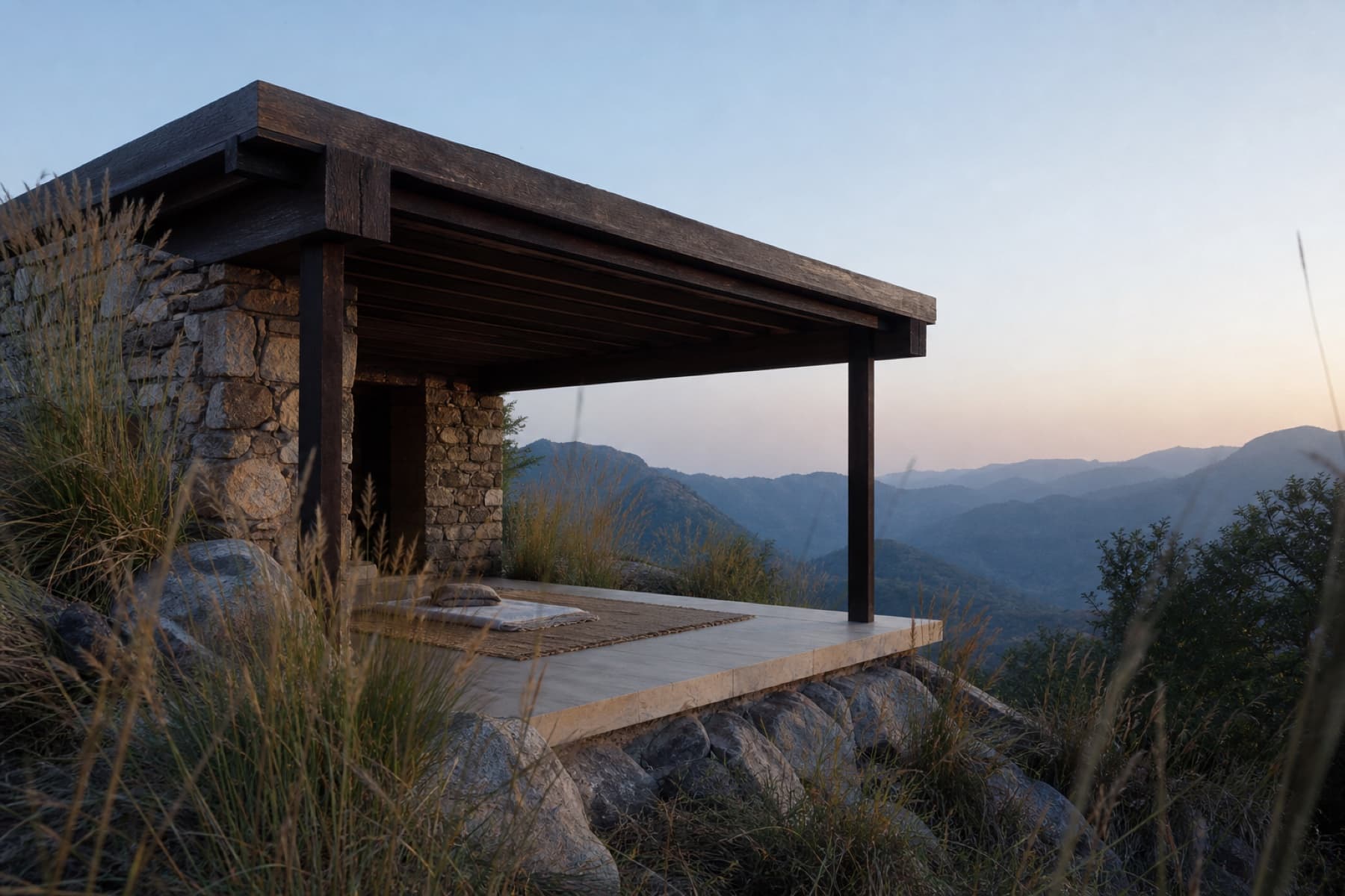 Concept visual of a Qilara wellness pavilion